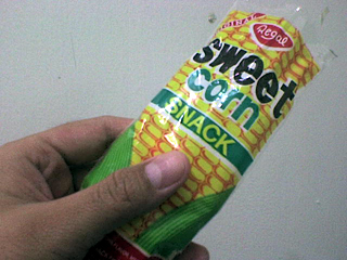 Sweet Corn Sarap - There's a little girl inside my brain. And she craves Sweet Corn all the time!  I took this photo with a Sony Ericsson W300i.
