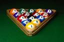 pool balls - A rack of pool or billiard balls