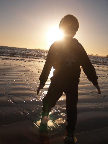 My Son Joshua - We were at Bell Mont Shore beach after school, goofin around.