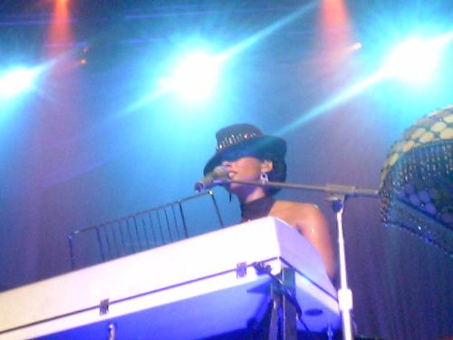up close - this was her concert in st louis and i was in the 2nd row awesome concert love her and her music