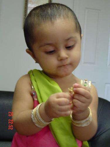 ready for experimenting - this is a pic of my baby and she looking at her new object and ready for experimenting