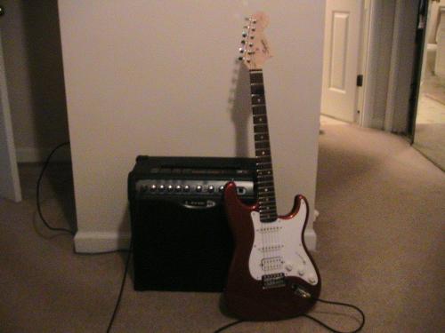 guitar and amp - this is my squier affinity series guitar and my spider 2 line 6 amp