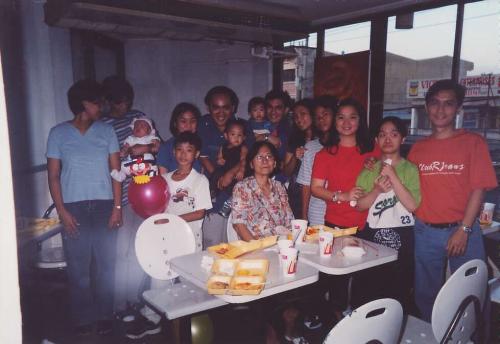 family - taken on aj's first birthday at the mc donalds.