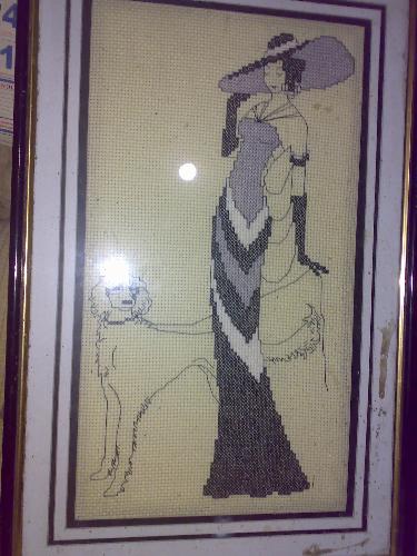 framed crosstitch work - i did this crosstitch work 5 years ago. had it framed. and hanged on our wall at home.