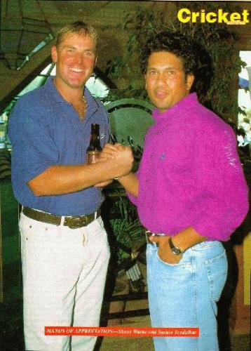 with shane warne - sachin made warne to dream about hin thats what he is