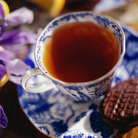 Breakfast - Cup of tea with biscuits