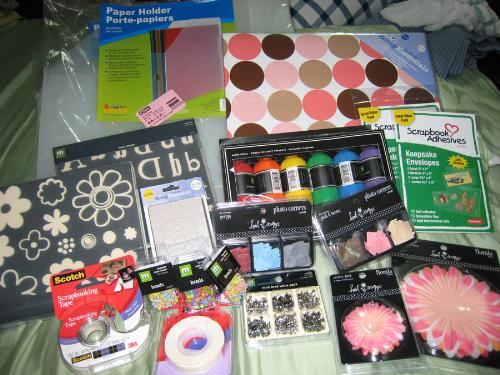 Scrapbooking Materials - These are my recent purchase of scrapbooking materials: embellishments, paints, storage, stamps, etc.