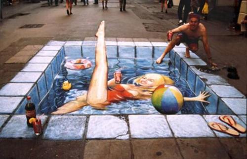 A pool in the ground - 3d pool in the ground