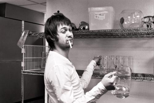 Kasabian - The singer at press conference, backstage.