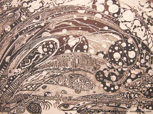 Close up of 'There are no Lines' - Another pen and ink drawing I've done, took about three months.