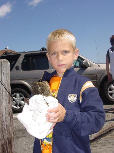 Nick's rockfish - This is my middle son.  What a handsome child if I do say so myself!