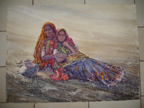 eastern women - Water colour by Ali Abbas