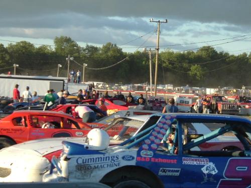 crowd at race track - crowd at race track