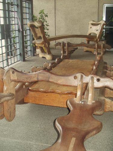 Wooden Furniture - These are wooden furnitures found in our Math Building. It's a really interesting piece of furniture because the details are intricate. It's also fun to sit on because it moves up and down like a see-saw.