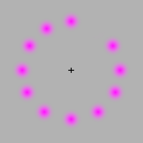 Hypnotiser - See if you get off your mind.... Concentrate the center of the pink dots or a + sign for better explanation.You`ll find that the dots will vanish and turn green.