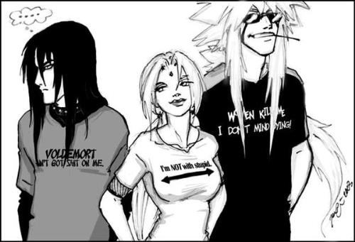 Fanart of Sannin - Fanart of the Sannin from Naruto.  Very funny!