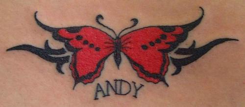 I want this tattoo on my lower back! - This is going to be my new tattoo (without the name Andy written on it!) on my lower back, as my jeans always seem to fall down, so there may as well be something to look at! (No, I'm a not a 'thong sticking out the top of jeans' kinda girl!