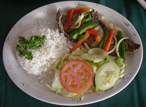 White Rice and Salad - Rice and salad