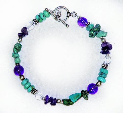 Bracellet - Blue n Green Beaded Bracelet
