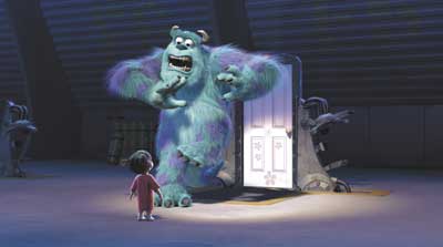 Boo Scares Sully - Little Human 'BOO' scares Sully.