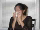 blowing nose - blowing nose is a frequent occurance during a cold.