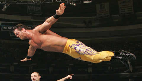 Chris Benoit - The Rabid Wolverine goes airbourne!