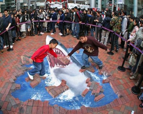 3d Amazing Street Arts, Drawings on Street with th - 3d Amazing Street Arts, Drawings on Street with the Colour Pencils