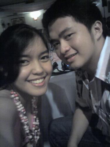 gelo and i - at our friend's debut..=)  this was all after the program so we decided to take pictures of ourselves..=)
