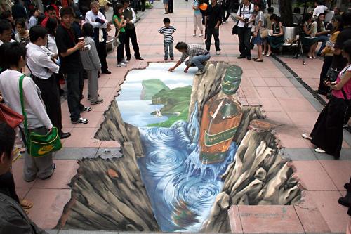 3d Amazing Street Arts, Drawings on Street with th - 3d Amazing Street Arts, Drawings on Street with the Colour Pencils