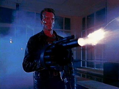 arnold firing - in tis pic arnold fires a very heavy weapon to break a strong door