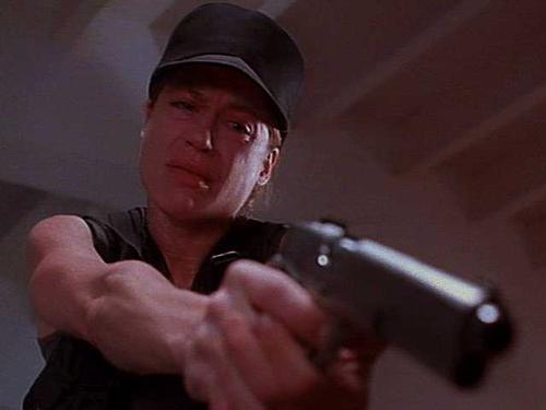 sarah conner - she is the mother of john'o'conner whose death could change the history...it is to protect john tat the terminator(arnold)has come from the future to the present..