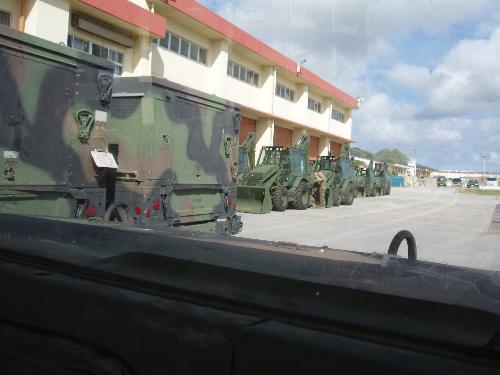 camp hansen U.S. marine mechanic shop - just the taking a stroll in a hummvee by the shop on okinawa, japan U.S. marine camp hansen base