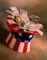 money - money in Uncle Sam's hat