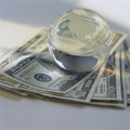 money - Crystal globe on the money