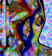 Groovy Monica - Digital Art - This is yet another image that began as a standard photo of my daughter-in-law. The picture lends itself to manipulation and I liked this effect.