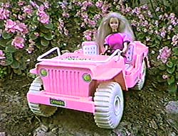 barbie in a pink jeep - barbie in a jeep