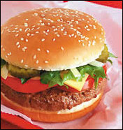 wendy's hamburger - this is a yummy wendy's hamburger.