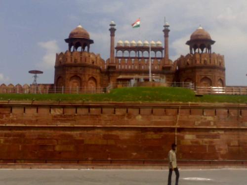 front view of lal kila - shows the front view of lal kila