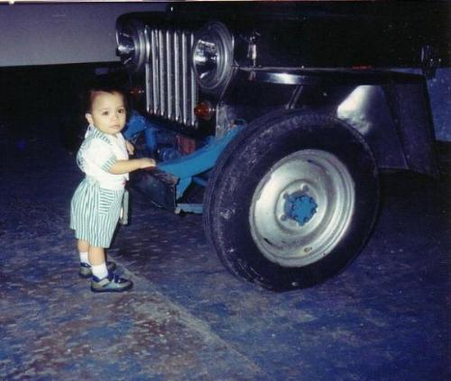 little karl - little cousin karl..in our jeep