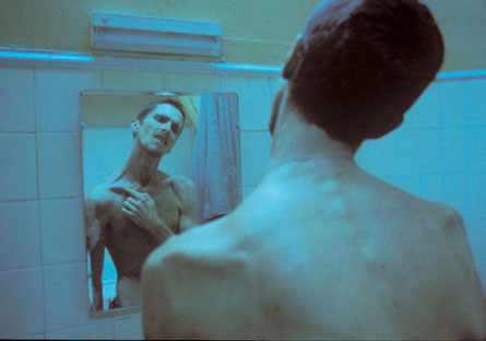 The Machinist Pictures - Brad Anderson directs the psychological thriller The Machinist, a production of Spain's Filmax company. Christian Bale plays Trevor Reznik, a factory lathe operator who has developed a serious case of insomnia. Lack of sleep has already started to wear down on his brain and his body. When he's involved in an accident at work, his co-workers turn against him. He starts to find strange notes in his apartment and see people that apparently aren't there. Jennifer Jason Leigh stars as call girl Stevie.