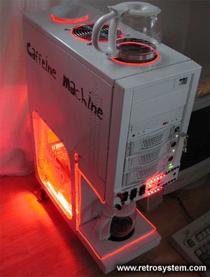 computer - A computer with red neon