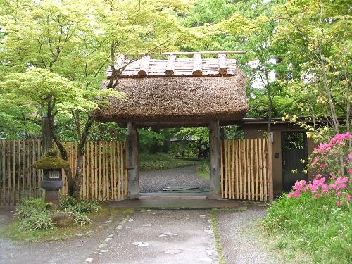 japan - an entrance to a resort at a countryside