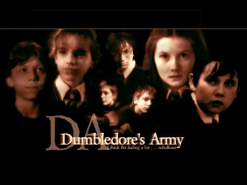 The dumbledore's army wallpaper. - a wallpaper showing the main members of the DA.