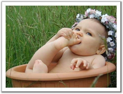baby in garden. - sweet baby in garden.