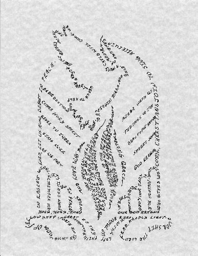 Word Art - Line drawing made using words.