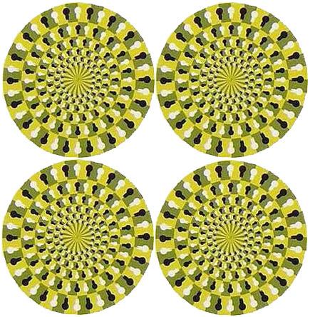 Illusion 2 - When you watch one of the circles you will see that other are roll