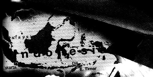 Indonesia's map - Indonesia's black and white silhouette map