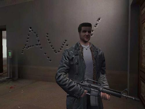 maxpayne - wall with bullet decore by max payne.