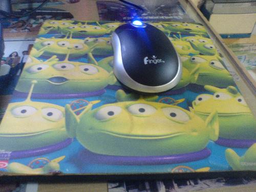 the equipments - three eyed monsters mouse pad.
