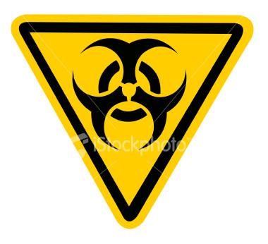 bio hazard logo - this logo means deadly. if you see some of this in such place. oh boy you better run..